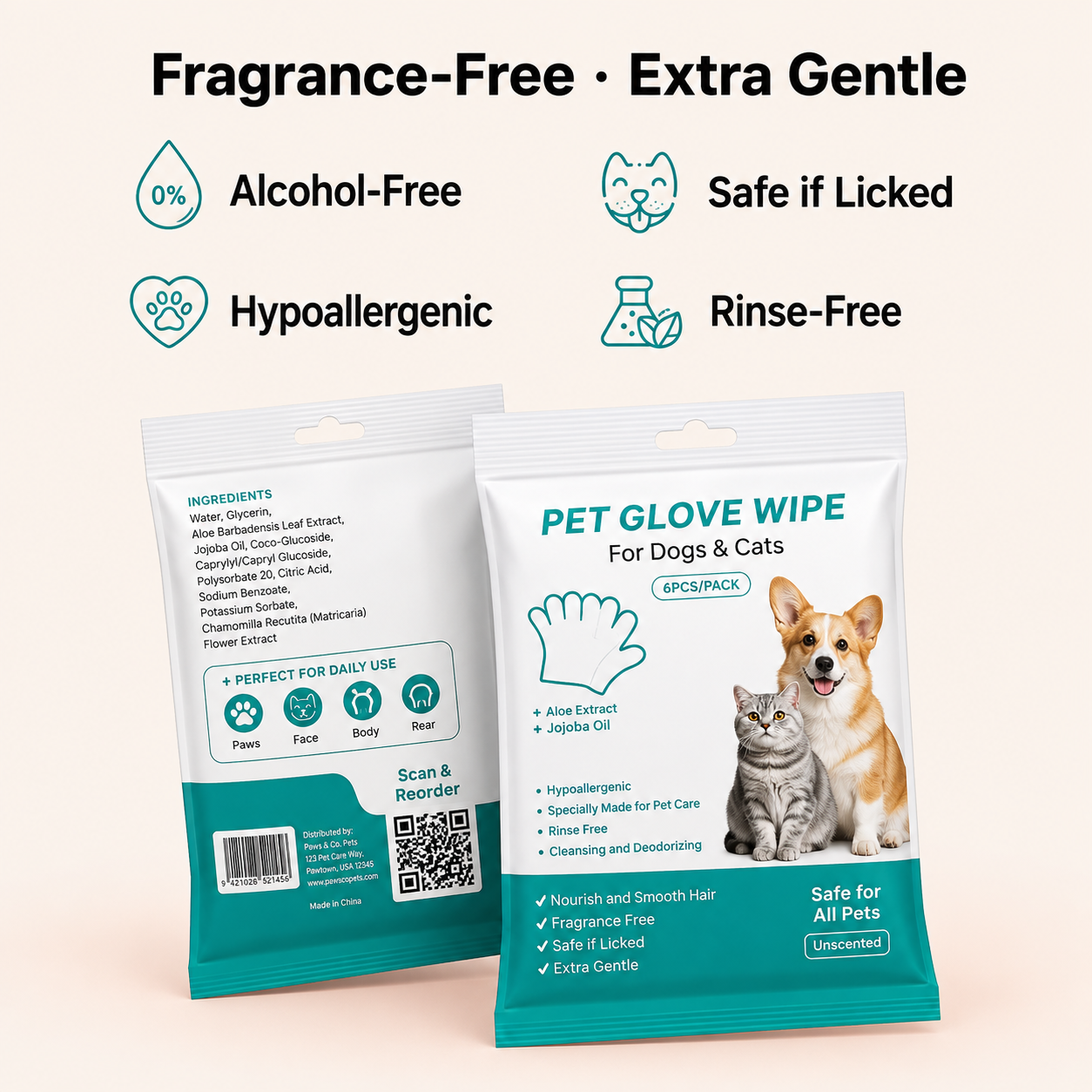 Pet Glove Wipes